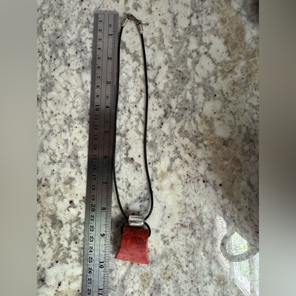 Silpada Sponge Coral Necklace Sterling Bead Black Leather Necklace 925 - Picture 2 of 7